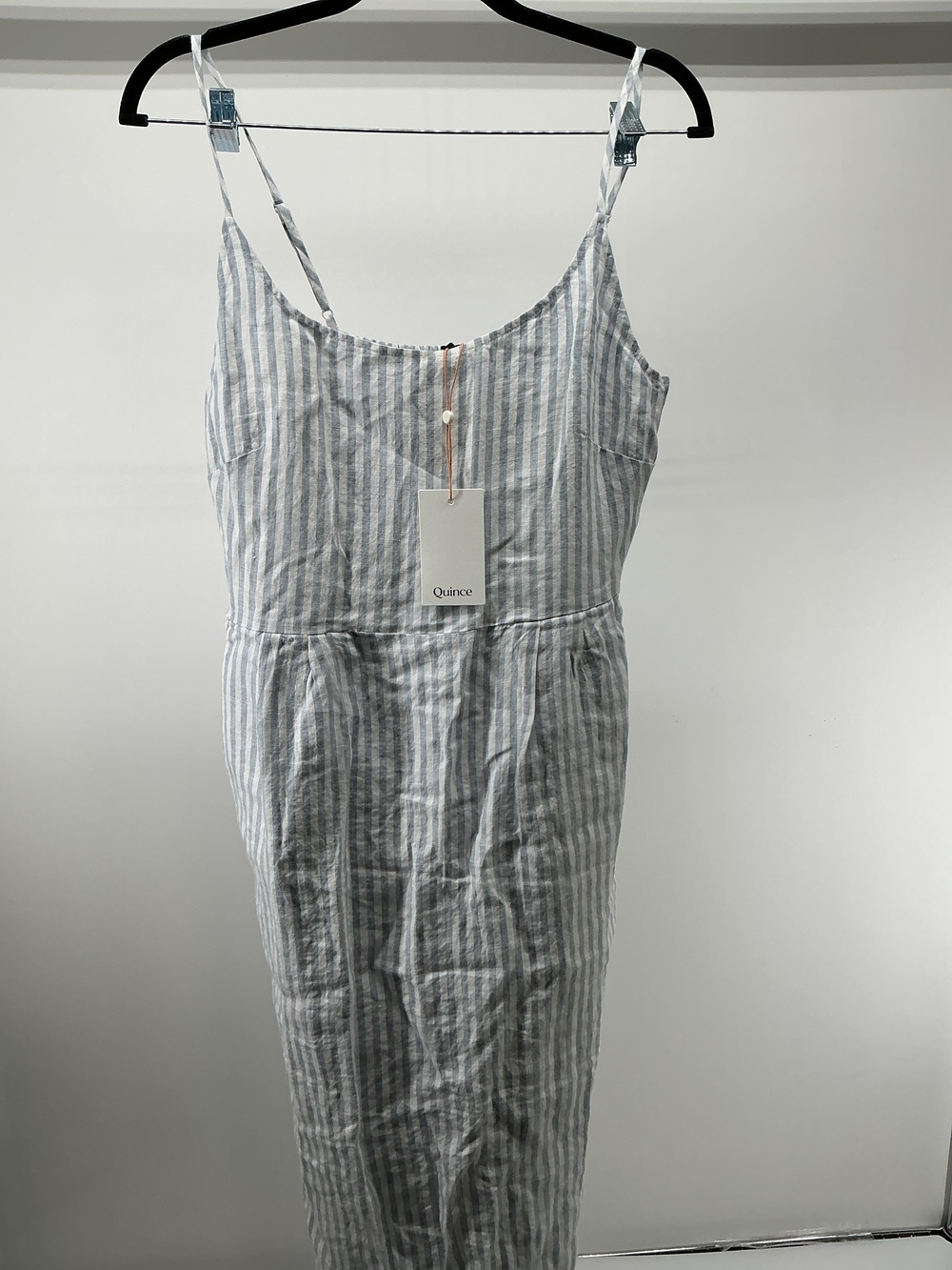 100% European Linen Scoop Neck Midi Dress